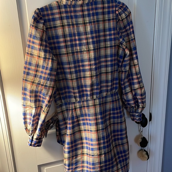 PRETTY & PREPPY! Gorgeous NWT Sezane plaid button front dress 38 <3 - Picture 7 of 7